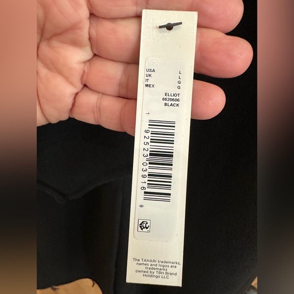 Tahari Elliot Black Wool Blend Wrap Coat Size L NWT - Picture 5 of 10